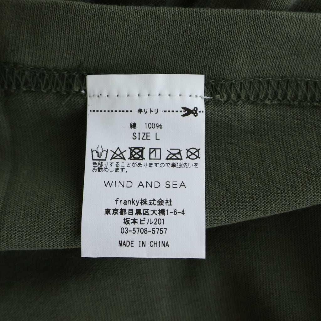 WIND AND SEA(ウィンダンシー) ×SNKR DUNK スニーカー ダンク プリント半袖Tシャツカットソー カーキ WDS-SNKR-03