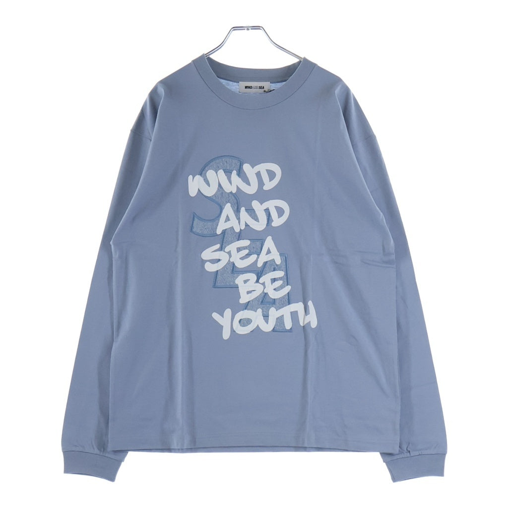 WIND AND SEA(ウィンダンシー) ×DENIM PROJECT デニムプロジェクト クルーネック 長袖Tシャツカットソー ライトブルー WDS-DENIM-02