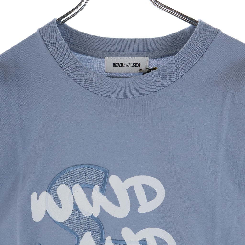 WIND AND SEA(ウィンダンシー) ×DENIM PROJECT デニムプロジェクト クルーネック 長袖Tシャツカットソー ライトブルー WDS-DENIM-02