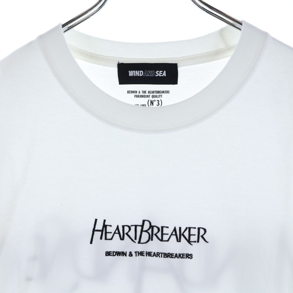 WIND AND SEA(ウィンダンシー) 21SS ×BEDWIN ベッドウィン ロゴ刺繍 クルーネック 半袖Tシャツカットソー ホワイト 21SB-EX2007