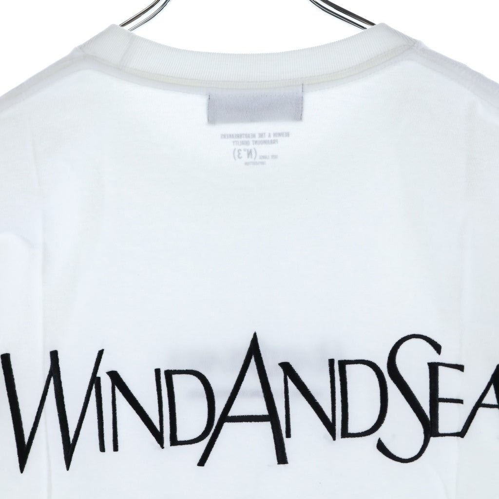 WIND AND SEA(ウィンダンシー) 21SS ×BEDWIN ベッドウィン ロゴ刺繍 クルーネック 半袖Tシャツカットソー ホワイト 21SB-EX2007