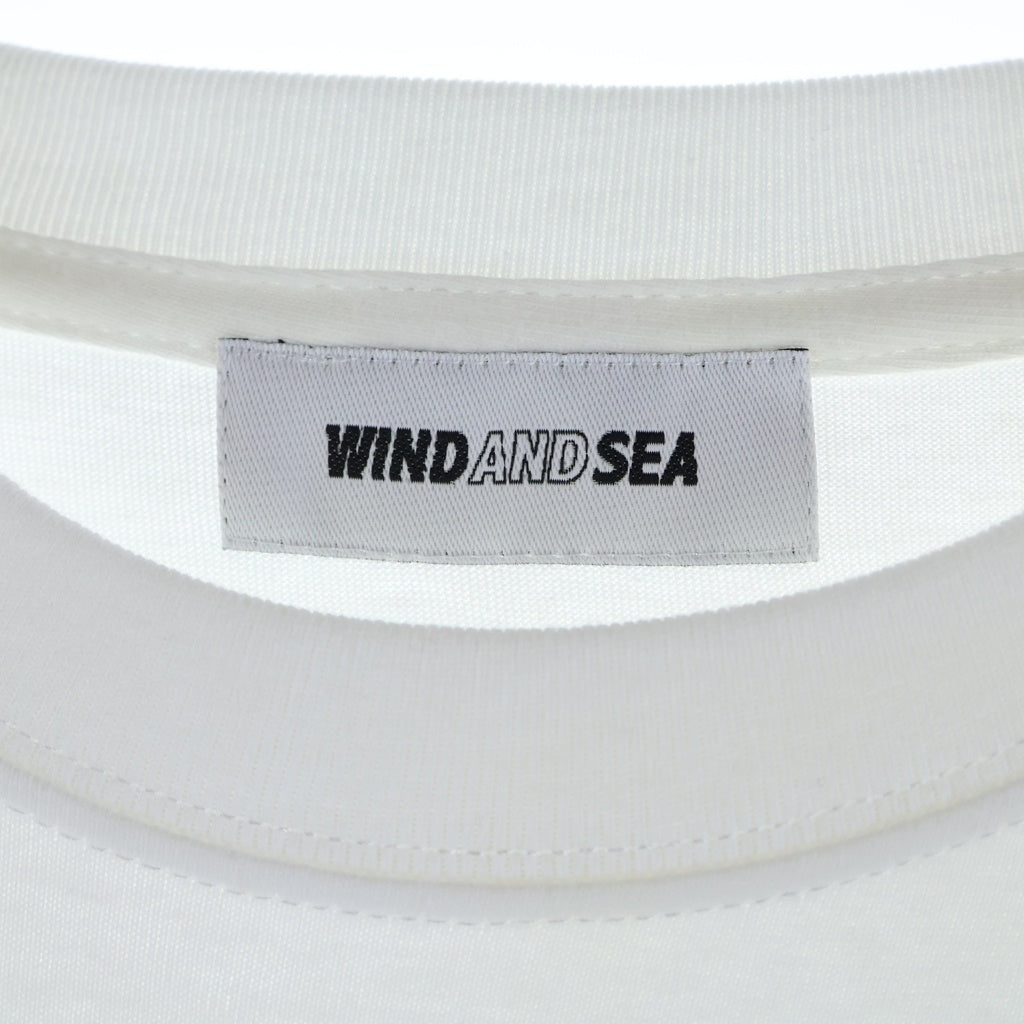 WIND AND SEA(ウィンダンシー) Glitter L/S Tee グリッターロゴ クルーネック ロングスリーブ長袖Tシャツカットソー ホワイト WDS-CS-307