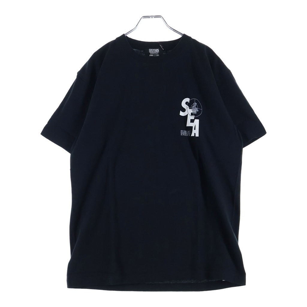 WIND AND SEA(ウィンダンシー) ×Public Enemy S/S Tee パブリック エネミー クルーネック 半袖Tシャツカットソー ブラック WDS-PEFTP-07