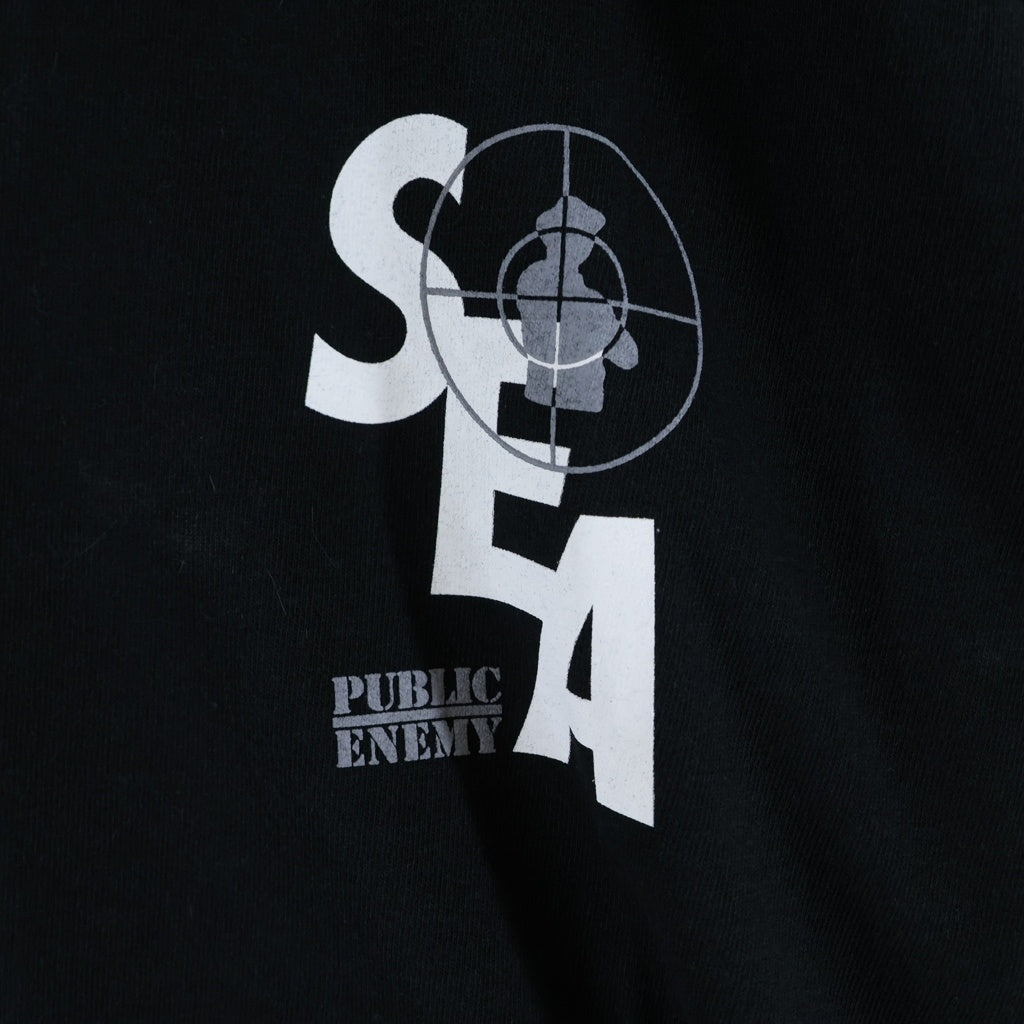 WIND AND SEA(ウィンダンシー) ×Public Enemy S/S Tee パブリック エネミー クルーネック 半袖Tシャツカットソー ブラック WDS-PEFTP-07
