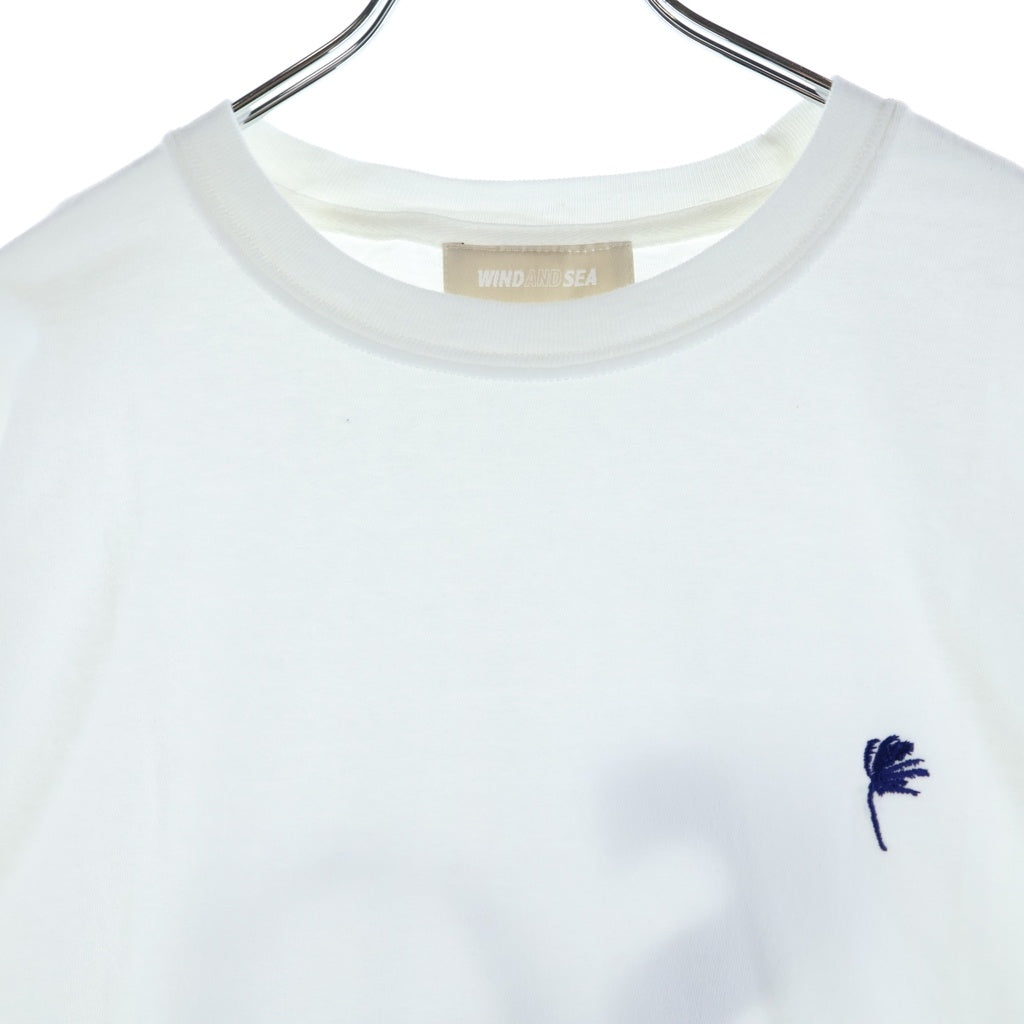WIND AND SEA(ウィンダンシー) ×SATURDAYS SURF NYC サタデーズサーフ パームツリー 刺繍クルーネック半袖Tシャツカットソー ホワイト WDS-CS-286