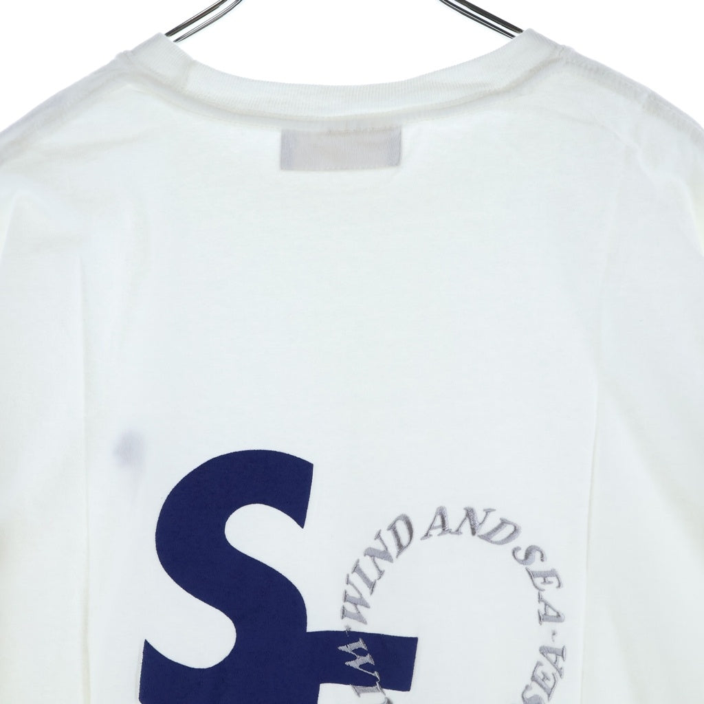 WIND AND SEA(ウィンダンシー) ×SATURDAYS SURF NYC サタデーズサーフ パームツリー 刺繍クルーネック半袖Tシャツカットソー ホワイト WDS-CS-286