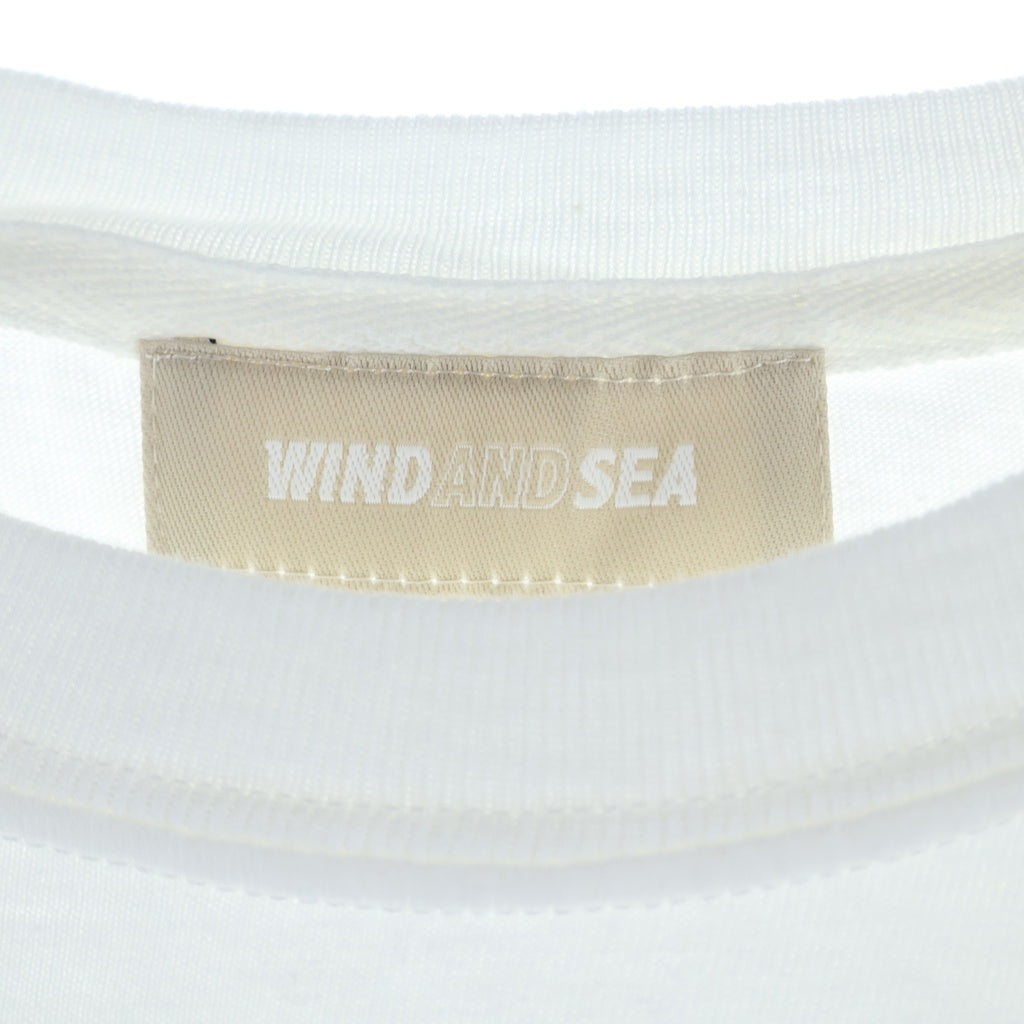 WIND AND SEA(ウィンダンシー) ×SATURDAYS SURF NYC サタデーズサーフ パームツリー 刺繍クルーネック半袖Tシャツカットソー ホワイト WDS-CS-286