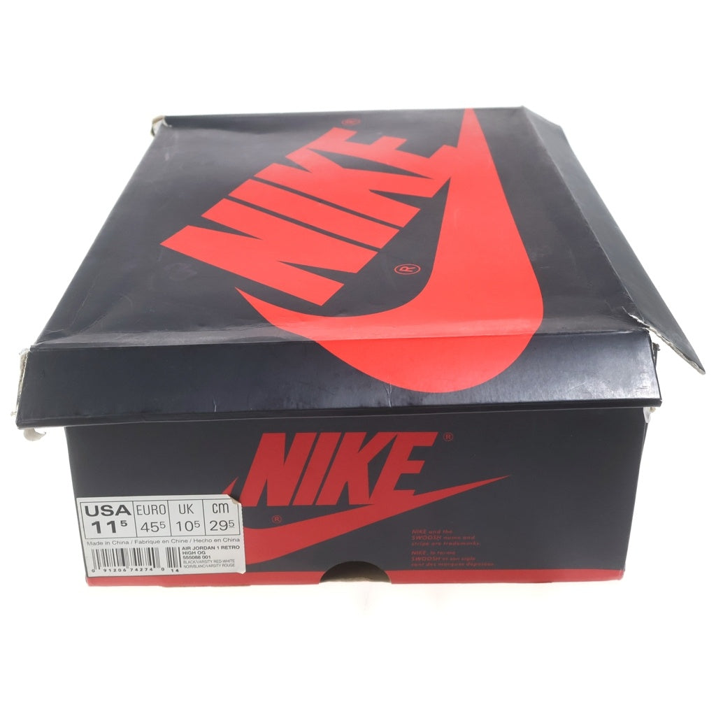NIKE(ナイキ) 【観賞用 2016年製】AIR JORDAN 1 RETRO HIGH OG BRED BANNED エアジョーダン1 レトロ OG ブレッド バンド ハイカットスニーカー US11.5/29.5cm 555088-001
