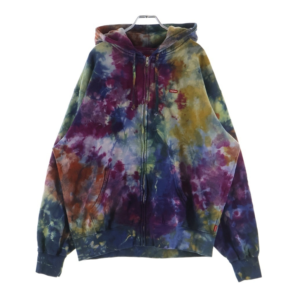 SUPREME(シュプリーム) 24SS Overdyed Small Box Zip Up Hooded Sweatshirt オーバーダイ スモールボックス ジップアップ パーカー フーディー スウェット パープル