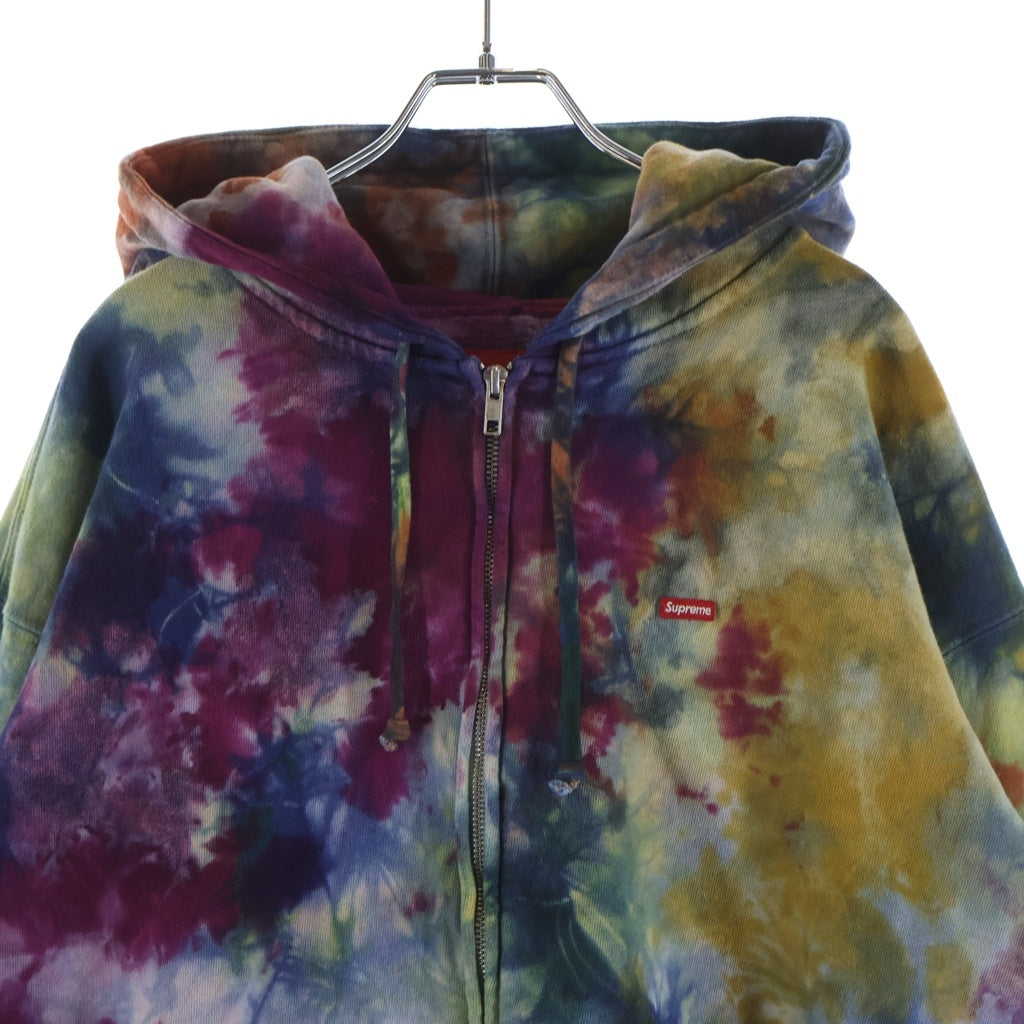 SUPREME(シュプリーム) 24SS Overdyed Small Box Zip Up Hooded Sweatshirt オーバーダイ スモールボックス ジップアップ パーカー フーディー スウェット パープル