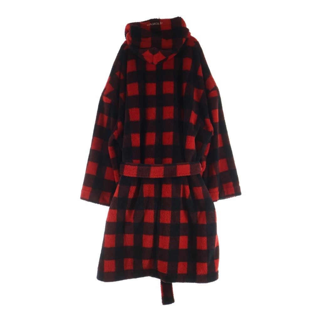 VETEMENTS(ヴェトモン) 17AW Bathrobe Fleece Coat チェック柄 フリース ガウンコート レッド/ブラック MH17JA13