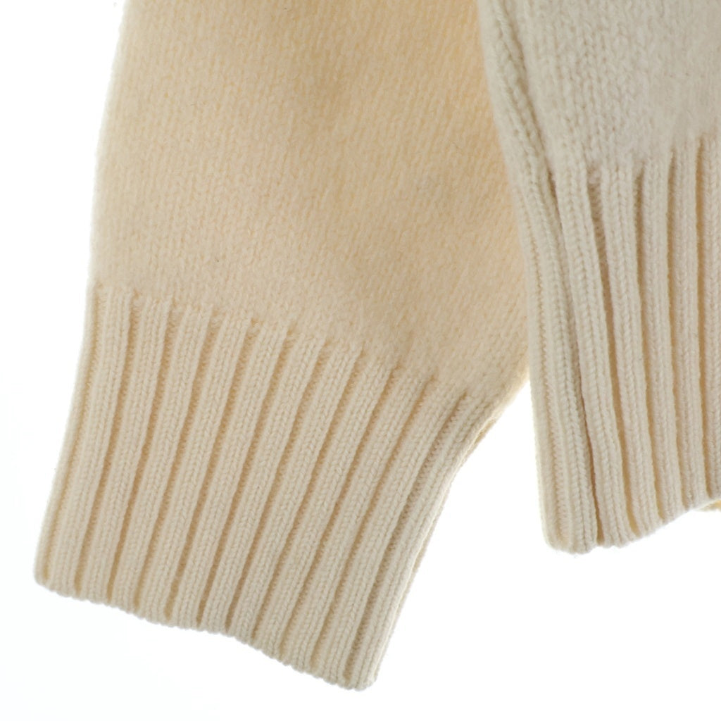 ami paris(アミパリス) HEART LOGO KNIT ロゴデザイン ウール クルーネック ニット セーター ホワイト H20HK009.018