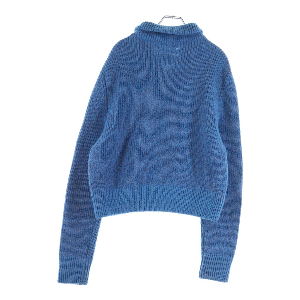 MM6 Maison Margiela(エムエムシックスメゾンマルジェラ) 22AW ZIP SWEATER ダブルジップ ハイネック ドライバーズニット セーター レディース ブルー S52GP0119