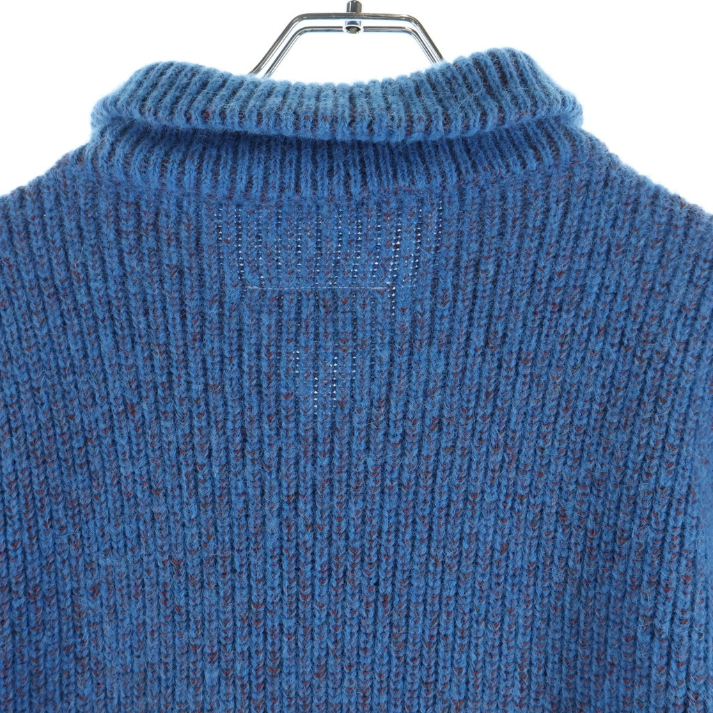 MM6 Maison Margiela(エムエムシックスメゾンマルジェラ) 22AW ZIP SWEATER ダブルジップ ハイネック ドライバーズニット セーター レディース ブルー S52GP0119