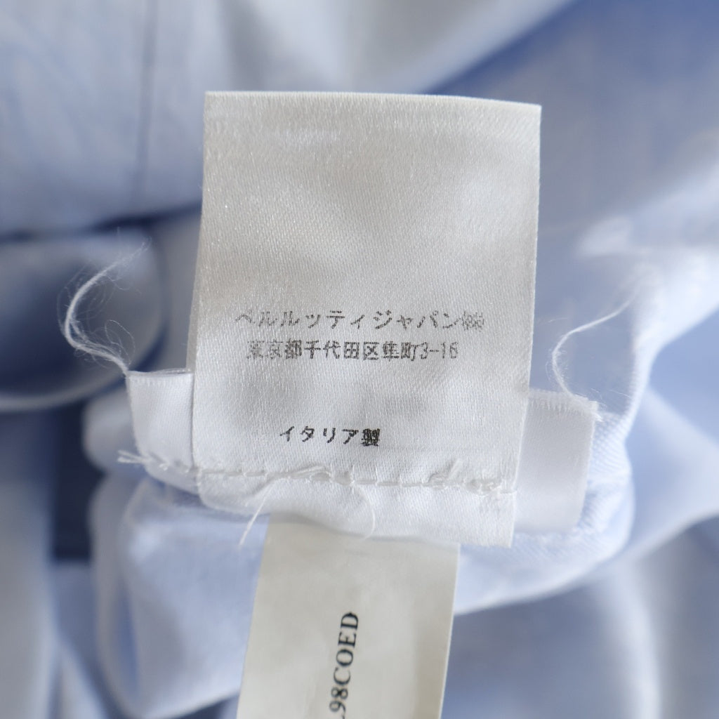 Berluti(ベルルッティ) カリグラフィ総柄 レギュラーカラー ロングスリーブ 長袖 シャツ ブルー