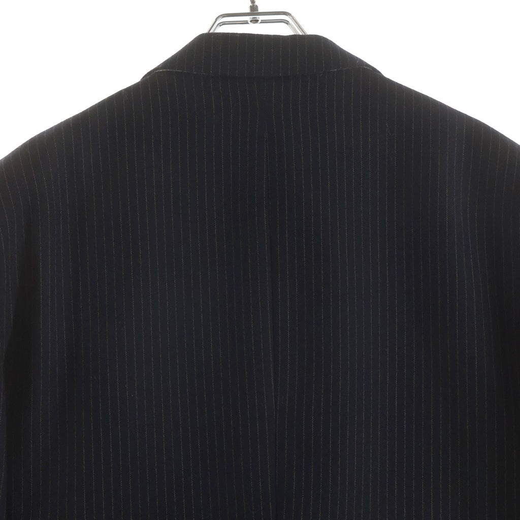 DRIES VAN NOTEN(ドリスヴァンノッテン) ×スリーエステイツ セットアップスーツ ストライプ総柄 ウール テーラードジャケット センタープレス スラックス パンツ ブラック