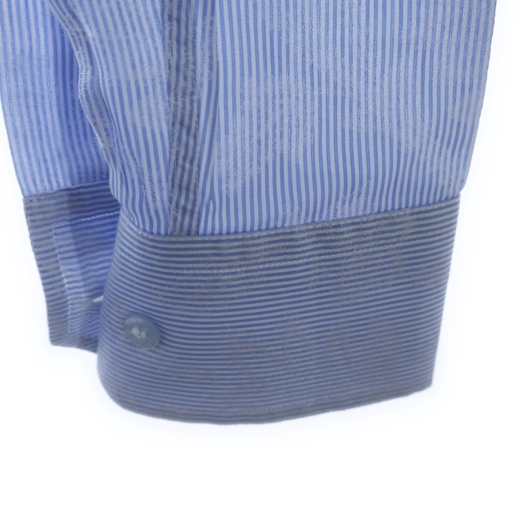 ETRO(エトロ) ボタニカル総柄 ストライプ ワイドカラー ロングスリーブ 長袖シャツ ブルー MRIB0005