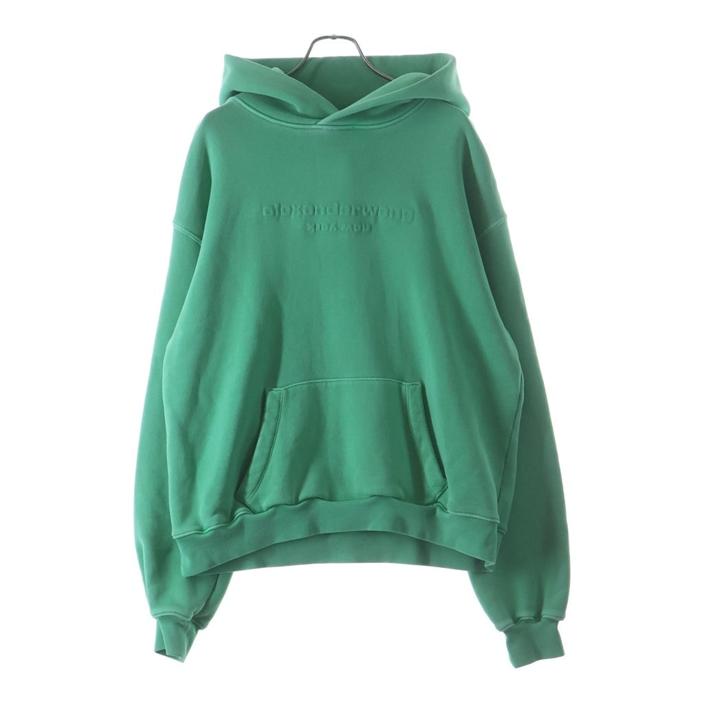 ALEXANDER WANG(アレキサンダーワン) 22SS エンボスロゴ スウェットプルオーバーパーカー グリーン UCC3221534 レディース