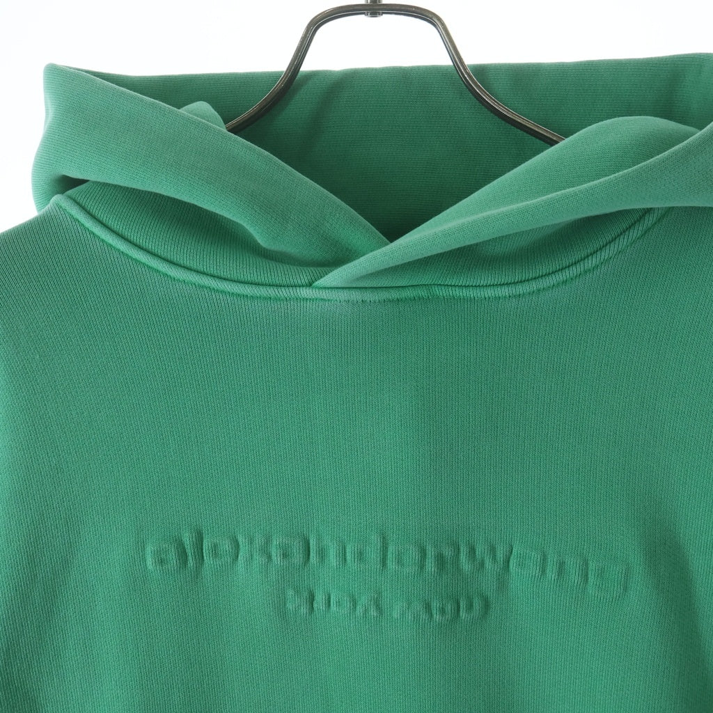 ALEXANDER WANG(アレキサンダーワン) 22SS エンボスロゴ スウェットプルオーバーパーカー グリーン UCC3221534 レディース