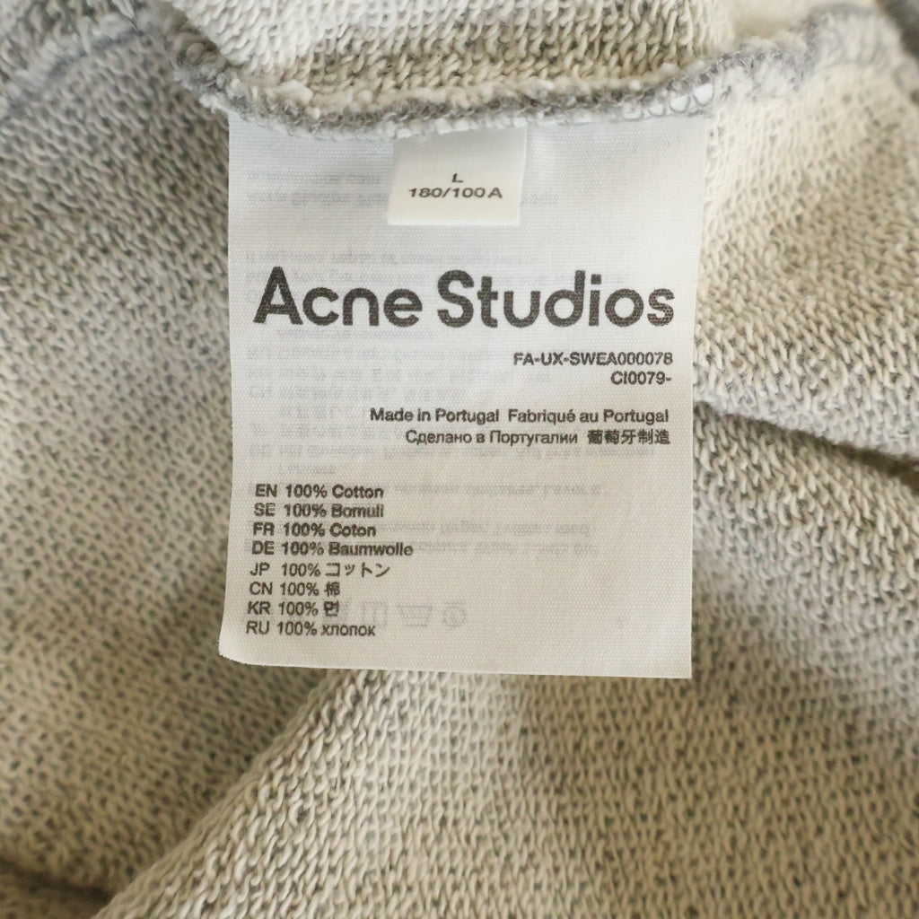 Acne Studios(アクネ ストゥディオズ) フェイス ロゴ パッチ プルオーバースウェットパーカー フーディー グレー FA-UX-SWEA000078