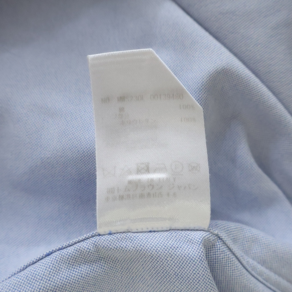 THOM BROWNE(トムブラウン) 胸ポケット ボタンダウン サイドスリッド 半袖シャツ ブルー