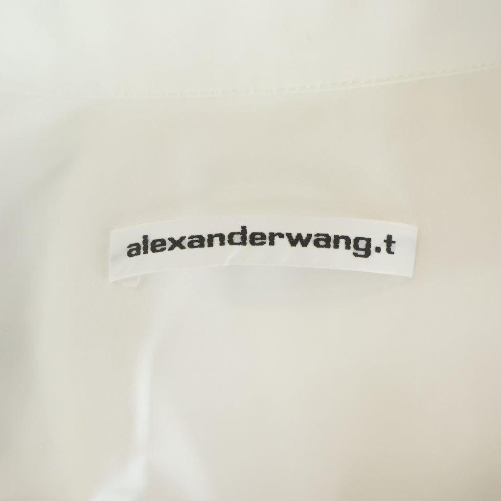 ALEXANDER WANG(アレキサンダーワン) BUTTON DOWN SHIRT WITH CHEST POCKETS レギュラーカラー ダブルポケット 半袖シャツ ホワイト 4WC2231391