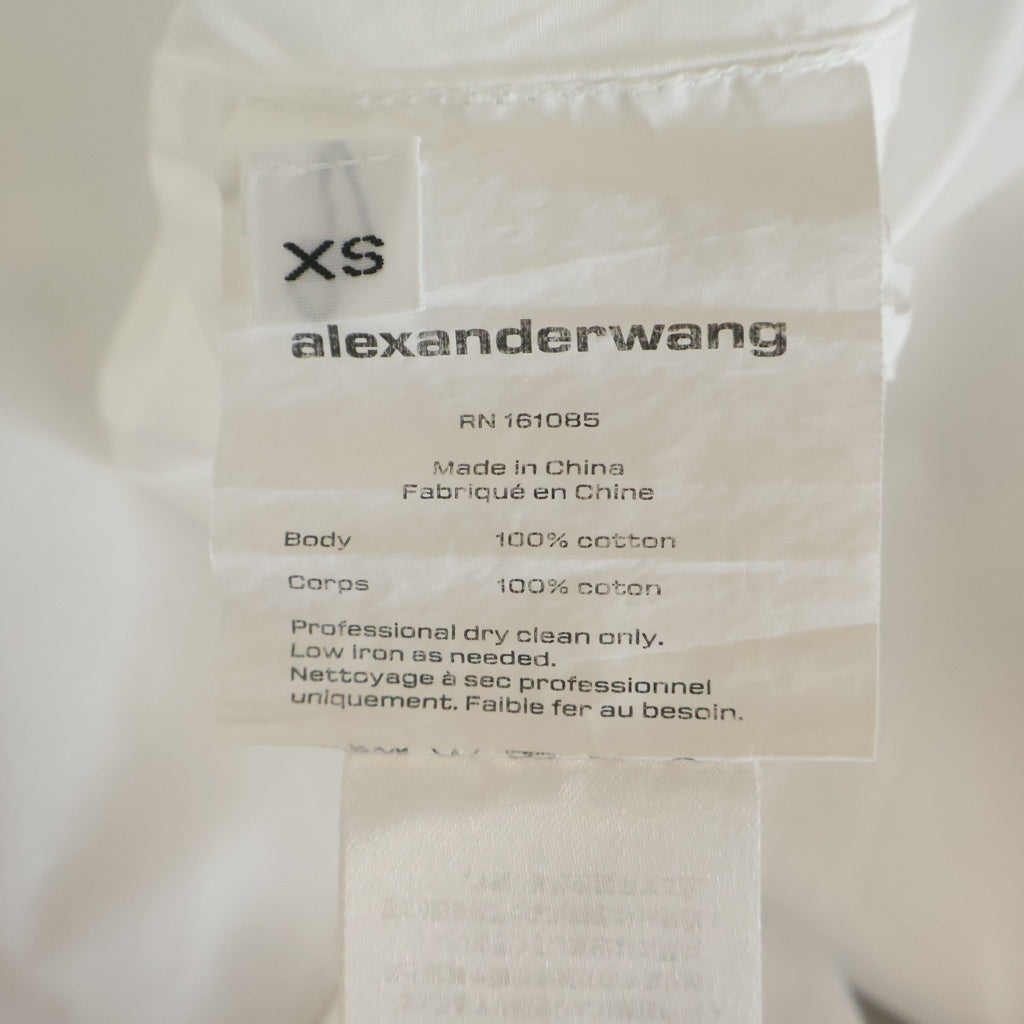 ALEXANDER WANG(アレキサンダーワン) BUTTON DOWN SHIRT WITH CHEST POCKETS レギュラーカラー ダブルポケット 半袖シャツ ホワイト 4WC2231391