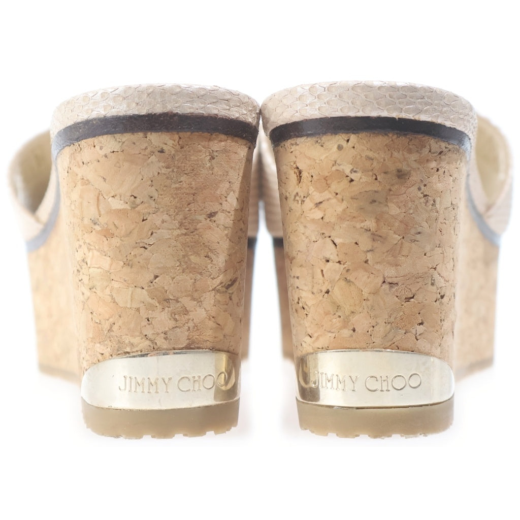 JIMMY CHOO(ジミーチュウ) DEEDEE OPPQ NUDE コルク ウェッジソール オープントゥ パンプス レディース ベージュ