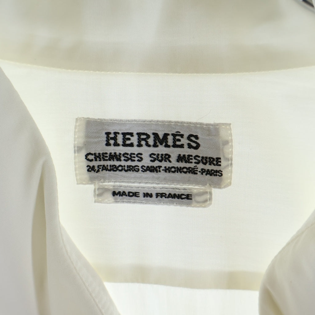 HERMES(エルメス) 胸ポケット コットン 長袖シャツ ドレスシャツ ホワイト