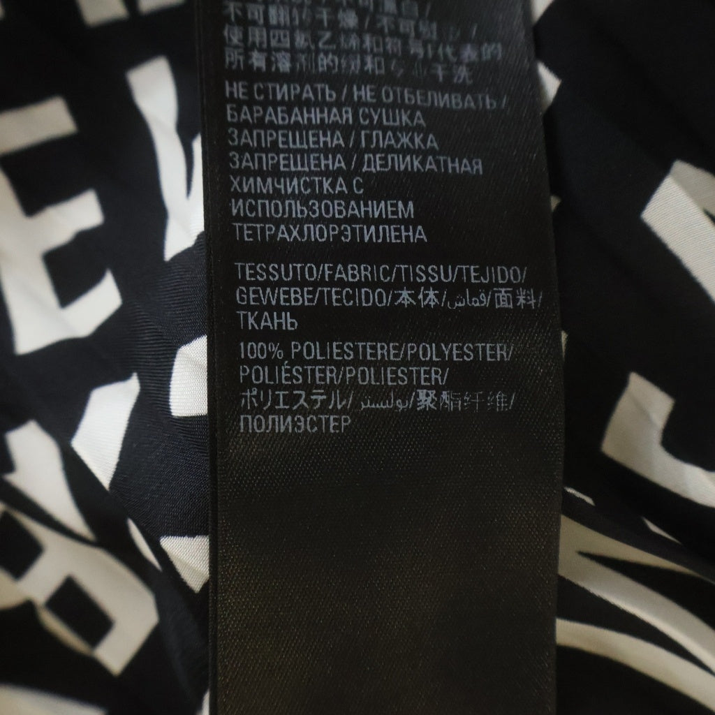 BALENCIAGA(バレンシアガ) オールオーバーロゴプリント ドローストリング プリーツ ミディアムスカート ブラック レディース 704365 TML20
