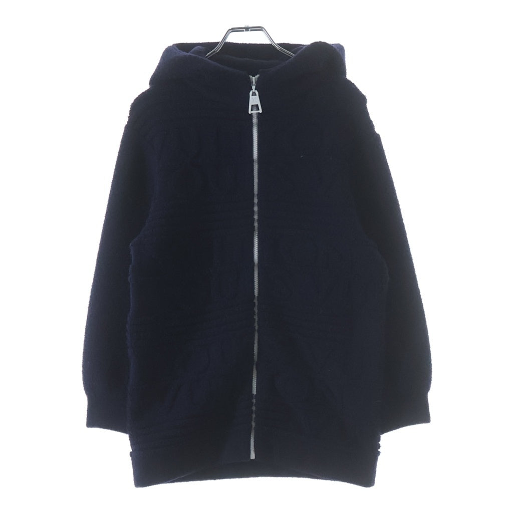 LOUIS VUITTON(ルイヴィトン) 20AW ジップアップ ウール ナイロン ジャガードロゴパーカー ネイビー RW202W XZX FJKC15 レディース