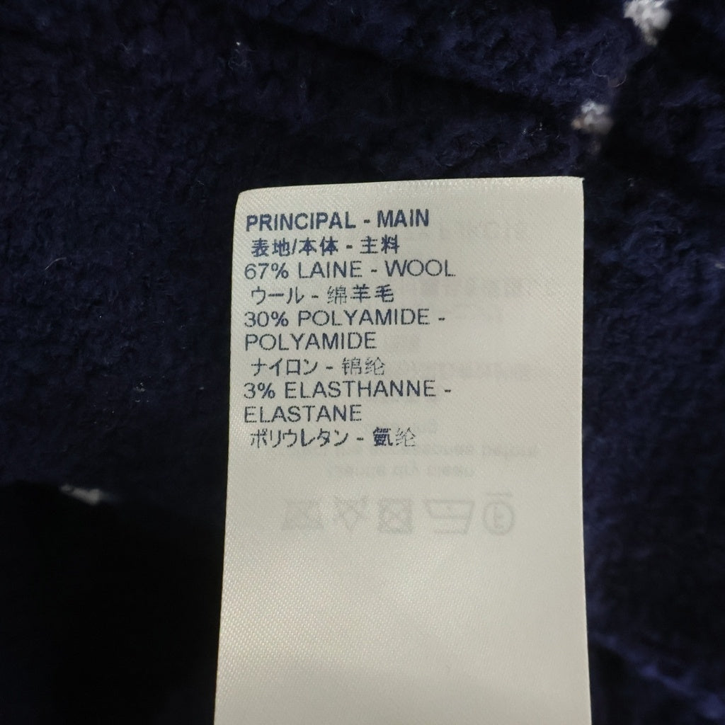 LOUIS VUITTON(ルイヴィトン) 20AW ジップアップ ウール ナイロン ジャガードロゴパーカー ネイビー RW202W XZX FJKC15 レディース