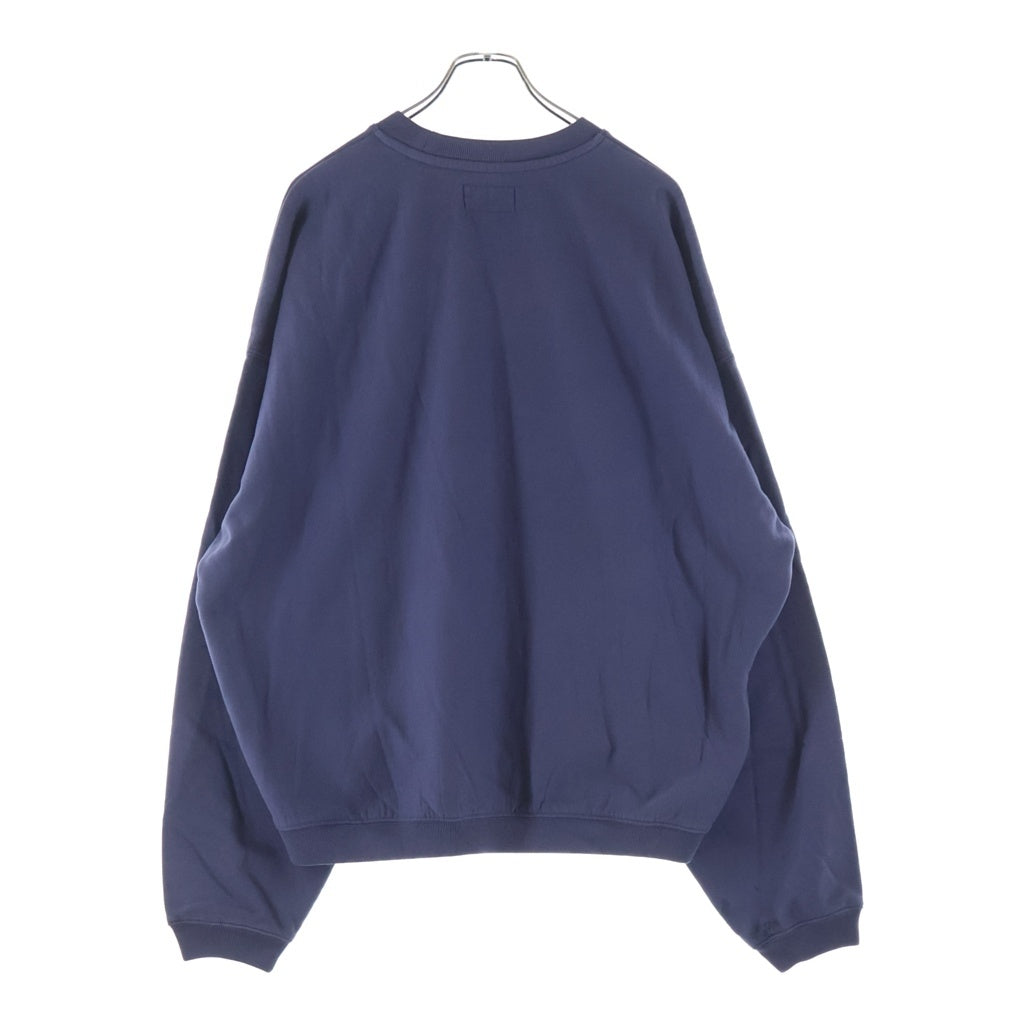 STUSSY(ステューシー) 23AW VARSITY OVERSIZED CREW フロントロゴデザイン クルーネック 長袖スウェット トレーナー ネイビー 118536 118536
