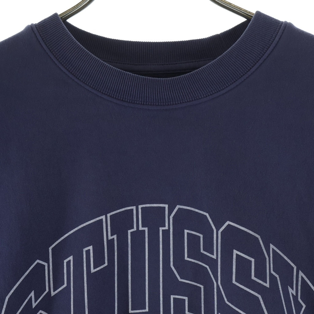 STUSSY(ステューシー) 23AW VARSITY OVERSIZED CREW フロントロゴデザイン クルーネック 長袖スウェット トレーナー ネイビー 118536 118536
