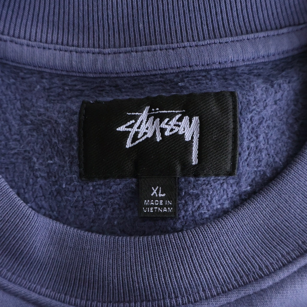 STUSSY(ステューシー) 23AW VARSITY OVERSIZED CREW フロントロゴデザイン クルーネック 長袖スウェット トレーナー ネイビー 118536 118536