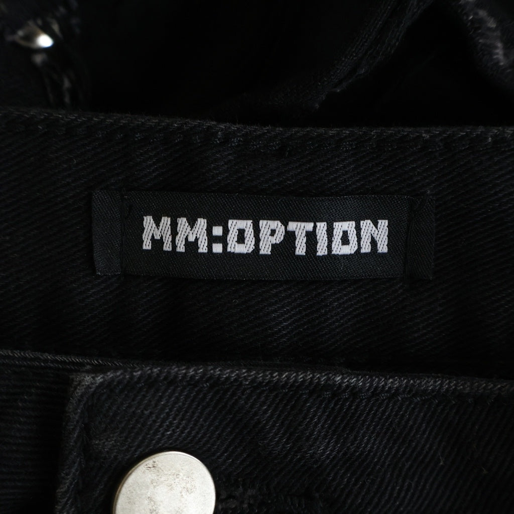 NO BRAND(ノーブランド) MMOPTION (ミリオプション) ダメージ加工 コットン ワイド リメイクカスタムデニムパンツ