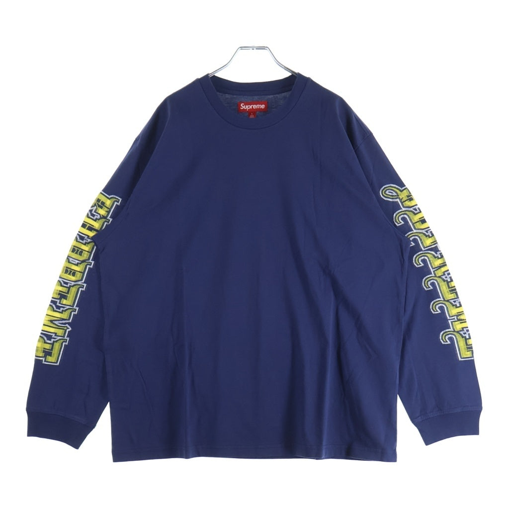 SUPREME(シュプリーム) 25AW Intarsia Sleeve L/S Top インターシャスリーブ 長袖Tシャツカットソー ネイビー
