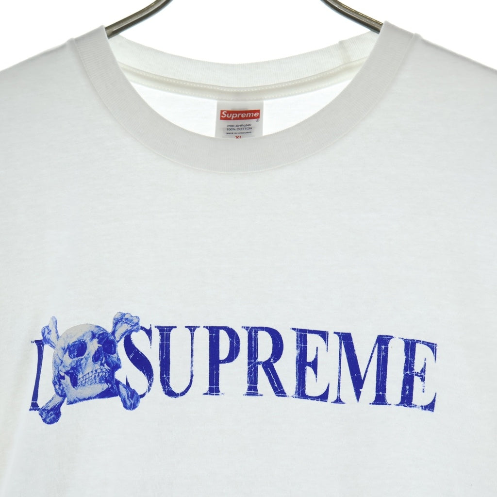 SUPREME(シュプリーム) 25AW Skull Tee スカルプリントクルーネック半袖Tシャツカットソーホワイト