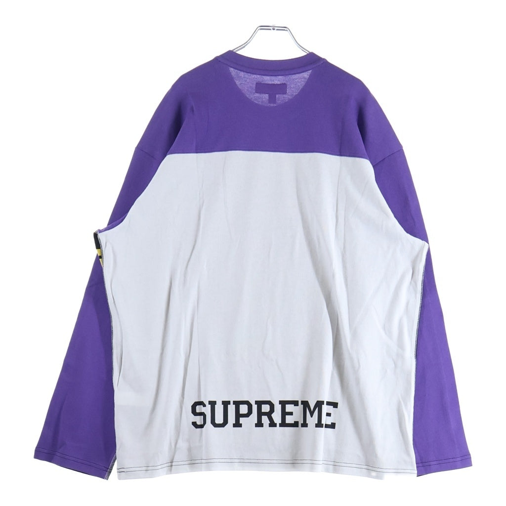 SUPREME(シュプリーム) 25SS Split S/S Football Top クルーネック スプリット 長袖 フットボール トップ Tシャツ ブラック/イエロー