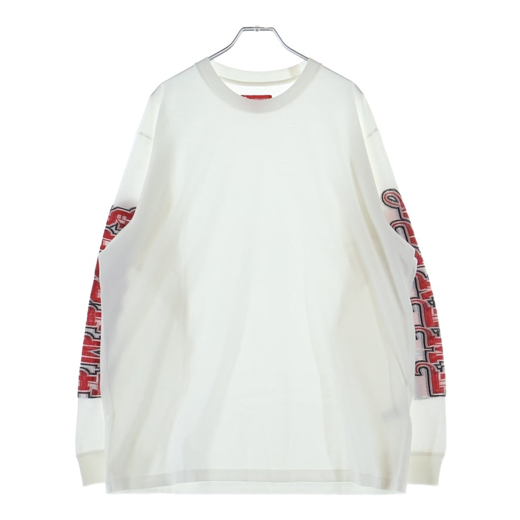 SUPREME(シュプリーム) 25AW Intarsia Sleeve L/S Top インターシャスリーブ 長袖Tシャツカットソー ホワイト