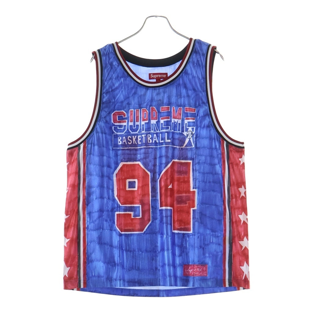 SUPREME(シュプリーム) 25SS Marker Basketball Jersey マーカーロゴ バスケットボール ジャージー タンクトップ ブルー
