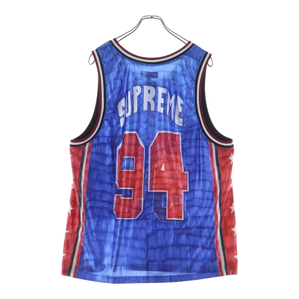 SUPREME(シュプリーム) 25SS Marker Basketball Jersey マーカーロゴ バスケットボール ジャージー タンクトップ ブルー