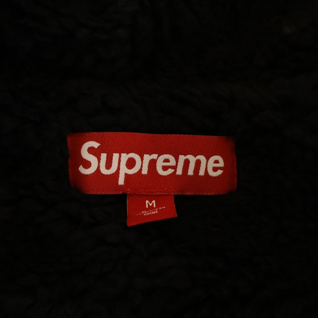 SUPREME(シュプリーム) 25AW Faux Shearling Lined Zip Up Hooded Sweater フェイクシアリングラインド ジップアップフーディーセーター ブラック/マルチ