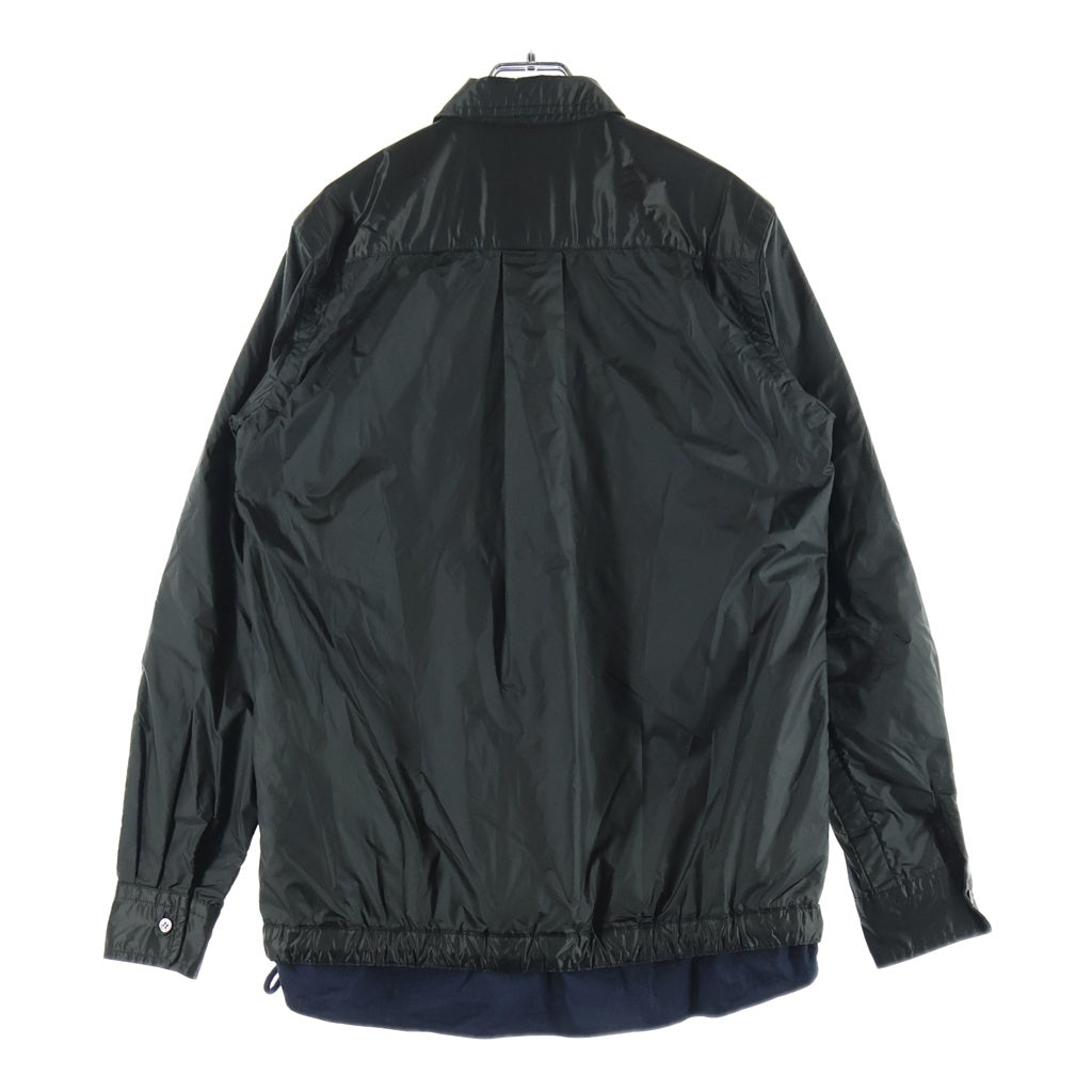Sacai(サカイ) 19AW SPONGE SWEAT MA-1 HOODIE ドローコード付き 裏地切り替え ボタン ナイロンジャケット カーキ 19-02048M