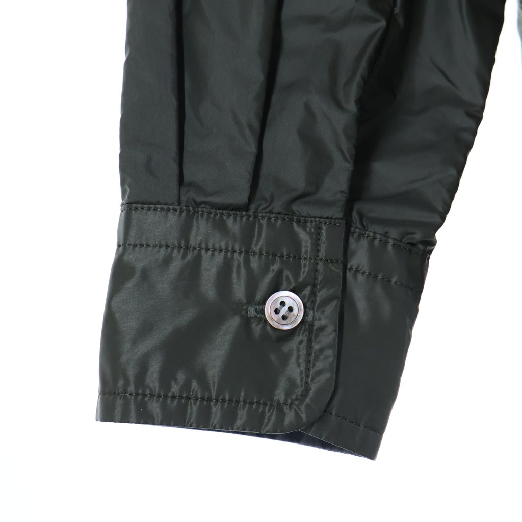 Sacai(サカイ) 19AW SPONGE SWEAT MA-1 HOODIE ドローコード付き 裏地切り替え ボタン ナイロンジャケット カーキ 19-02048M