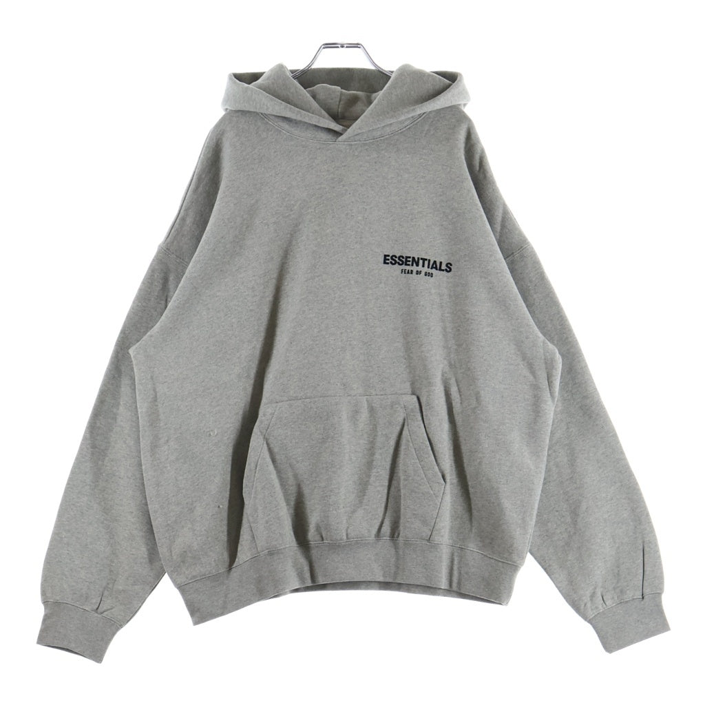 FEAR OF GOD ESSENTIALS(フィアオブゴッド エッセンシャルズ) フェルトロゴスウェットプルオーバーパーカー グレー