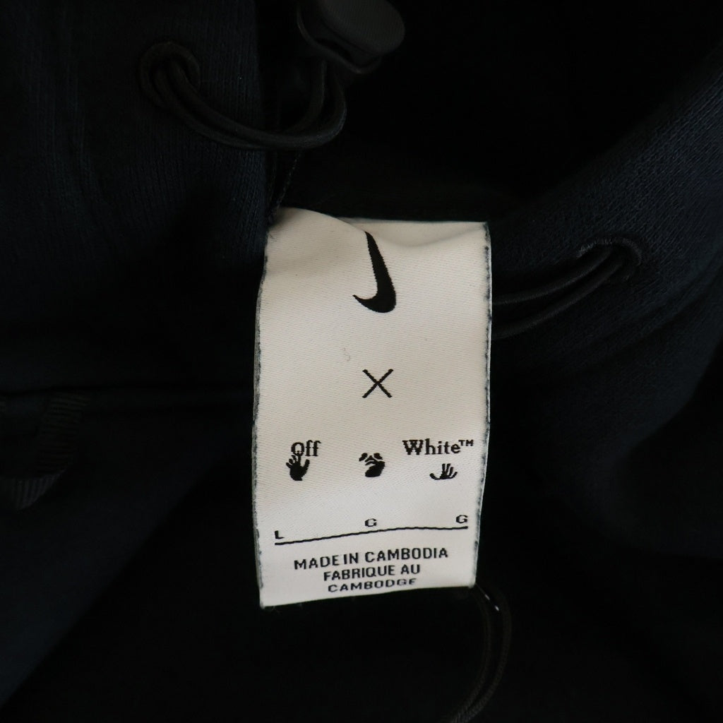 NIKE(ナイキ) ×OFF-WHITE FLC HOODIE オフホワイト フリース フーディ スウェットプルオーバーパーカー ネイビー DN1760-010