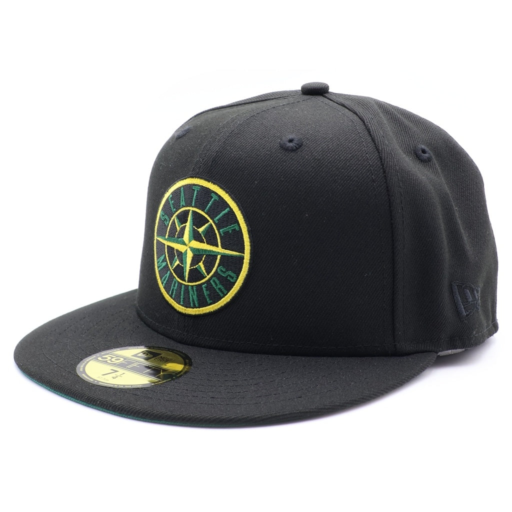 NEW ERA(ニューエラ) 59FIFTY Seattle Mariners シアトルマリナーズ ベースボールキャップ 帽子 ブラック/イエロー