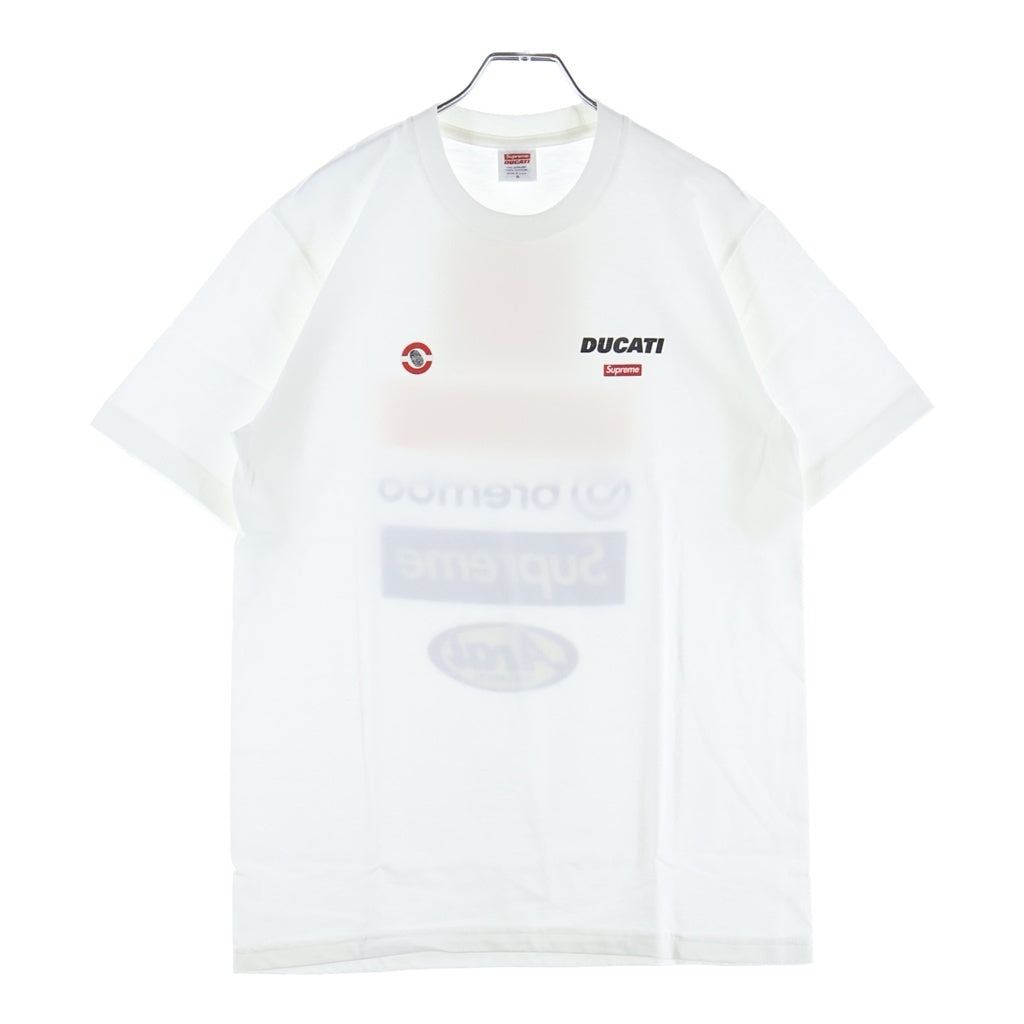 SUPREME(シュプリーム) 24SS Ducati Logos Tee ドゥカティ ロゴプリントクルーネック半袖Tシャツカットソー ホワイト