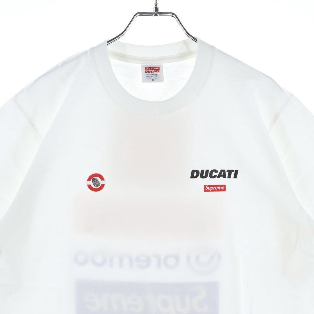 SUPREME(シュプリーム) 24SS Ducati Logos Tee ドゥカティ ロゴプリントクルーネック半袖Tシャツカットソー ホワイト